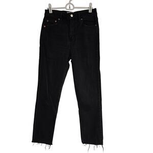 Women's Daze Black Denim Ankle Jeans Fray Ankles High Waisted | Size 26